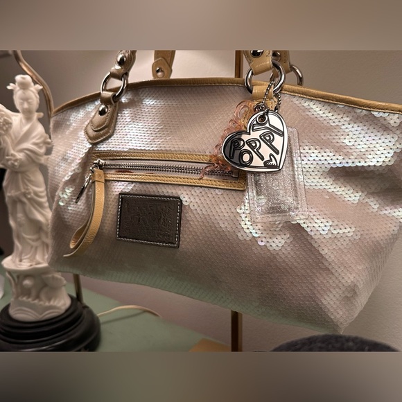 Coach Handbags - Coach Poppy Sequin Rocker bag. Limited Edition iridescent sequin satchel bag.